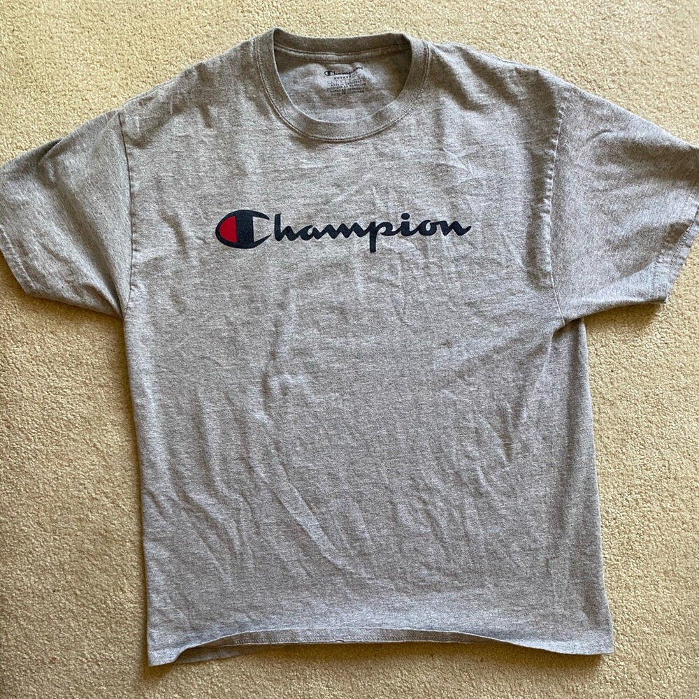 Grey Men’s authentic Champion logo t-shirt